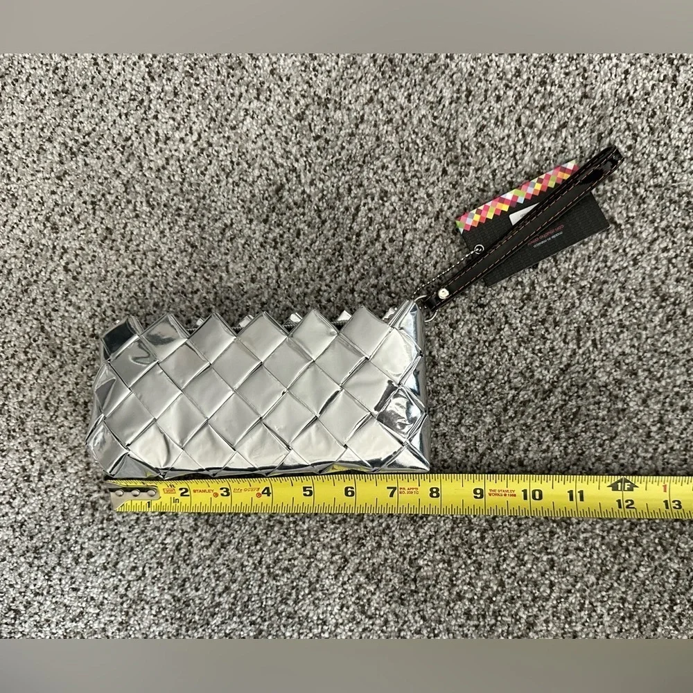 Nahui Ollin Candy Wrapper Bag Silver Clutch Wristlet Small Zippy Bag
